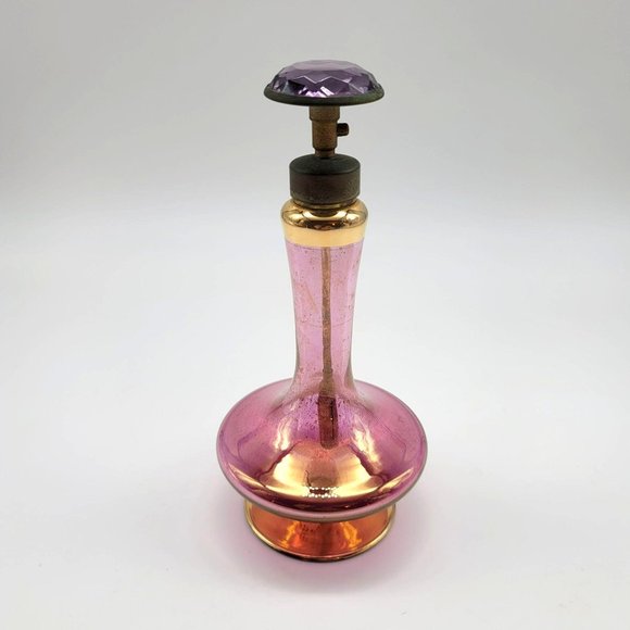 Vintage Perfume Bottle Purple Gold West Germany Irving Rice Import DE8 - Picture 1 of 12